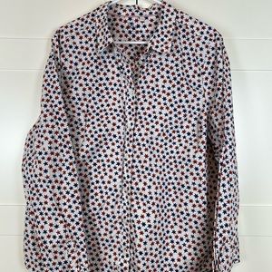 Boden classic button down red blue stars sz 18
